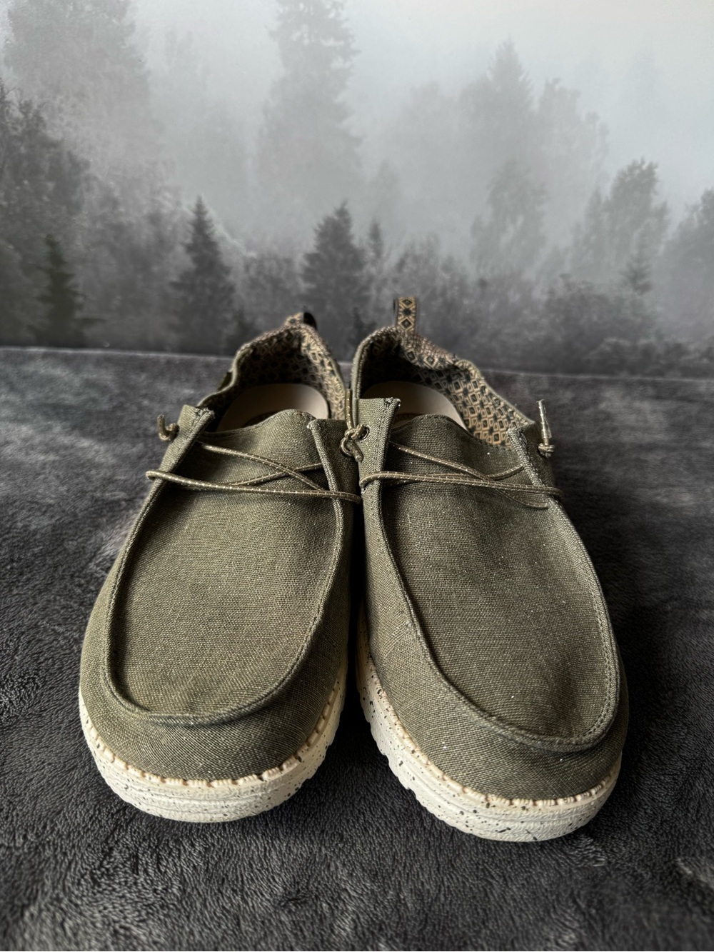 Hey Dude Casual Slip-On’s in Sparkle Green - Picture 2 of 7